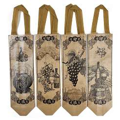 Printed Non-Woven Reusable Folding Wine Bottle Gift Bags with Handle&nbsp;ABAG-C012-05