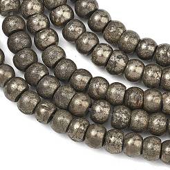Natural Gold Pyrite/Golden Pyrite Beads Strands&nbsp;G-L647-D07-4x6mm-01