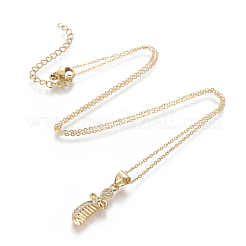 Brass Pendant Necklaces&nbsp;NJEW-I230-17