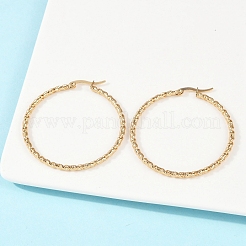 Ion Plating(IP) 304 Stainless Steel Big Hoop Earrings&nbsp;EJEW-L215-16G