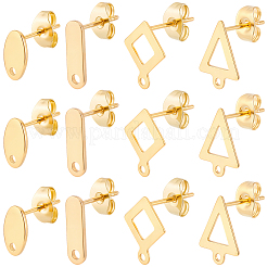 80Pcs 4 Styles 201 Stainless Steel Stud Earring Findings&nbsp;EJEW-BBC0002-29
