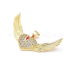 Brass Micro Pave Clear Cubic Zirconia Pendants&nbsp;KK-B141-34G