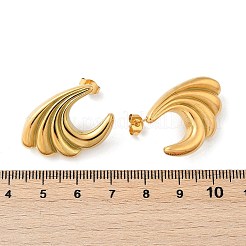 304 Stainless Steel Sea Wave Stud Earrings&nbsp;EJEW-M073-07G-02