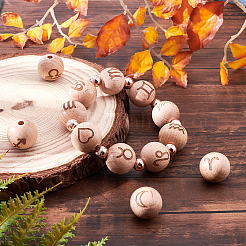 Natural Undyed Beech Beads&nbsp;WOOD-PH0001-03