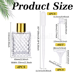 4Pcs Glass Travel Spray Bottles&nbsp;AJEW-MA0001-54A
