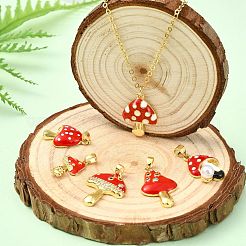 6Pcs 6 Styles Brass Micro Pave Cubic Zirconia Pendants&nbsp;KK-CJ0003-94