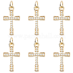 10Pcs Brass Micro Pave Cubic Zirconia Pendants&nbsp;KK-BBC0024-08