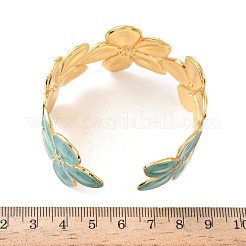 304 Stainless Steel Enamel Cuff Bangles for Women&nbsp;BJEW-B159-01G