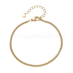 7Pcs 304 Stainless Steel Curb Chains & Water Wave Chains & Cable Chains & Figaro Chains & Wheat Chains Chain Bracelets Set for Women&nbsp;BJEW-JB12915