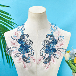 Polyester Embroidery Lace Sewing Ornaments&nbsp;DIY-WH20031-078B
