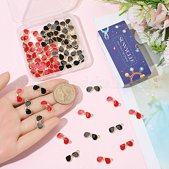 60Pcs 2 Colors Alloy Enamel Pendants&nbsp;ENAM-SC0007-81