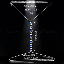 Teardrop Brass Sapphire Rhinestone Sexy Tassel Chest Body Chains for Party&nbsp;FS-WG9F20F-02