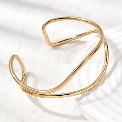 304 Stainless Steel Cuff Bangles for Women&nbsp;BJEW-Z150-01G-02