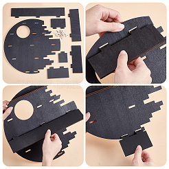 5-Tier Multipurpose Crescent Moon Wood Wall Mounted Minifigures Organizer Display Shelf&nbsp;ODIS-WH0038-169