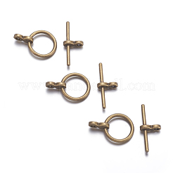 Tibetan Style Toggle Clasps&nbsp;TIBE-A001-25AB-NF