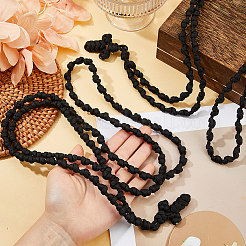 2Pcs Polyester Braided Cord Cross Pendant Prayer Necklaces&nbsp;NJEW-DC0001-19