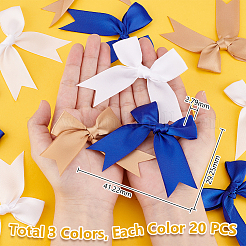 60Pcs 3 Colors Polyester Bowknot&nbsp;DIY-GA0006-55