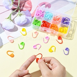 80Pcs 8 Colors Eco-Friendly ABS Plastic Knitting Crochet Locking Stitch Markers Holder&nbsp;FIND-YW0005-36