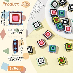 10Pcs 5 Colors Painted Glass Beads Enamel Beads&nbsp;LAMP-YW0001-95