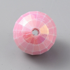 AB Color Plated Eco-Friendly Poly Styrene Acrylic Round Beads&nbsp;LS-OACR-WH0028-23B
