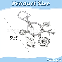 5Pcs Travel Alloy Keychain&nbsp;KEYC-YW00244