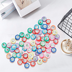 200Pcs Printed Handmade Polymer Clay Beads&nbsp;CLAY-PA0001-54