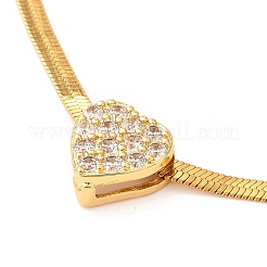 Heart 304 Stainless Steel Micro Pave Cubic Zirconia Pendant Necklaces&nbsp;NJEW-F285-03