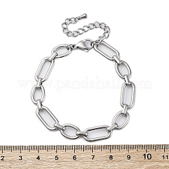 304 Stainless Steel Oval Link Chain Bracelets for Men Women&nbsp;BJEW-G725-11P
