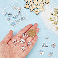 60Pcs 10 Styles Alloy Rhinestone Pendants&nbsp;FIND-PH0028-36S