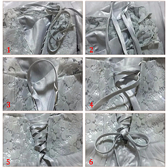 Satin Wedding Dress Back Tie Rope&nbsp;SRIB-WH0011-039B