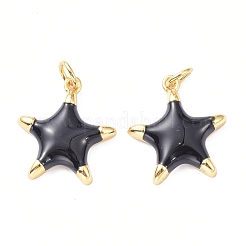 Brass Enamel Pendants&nbsp;KK-P204-13G
