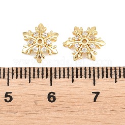 Christmas Brass Clear Cubic Zirconia Beads&nbsp;KK-B186-03G