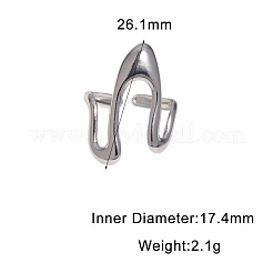 Irregular 304 Stainless Steel Cuff Open Rings for Women&nbsp;WG1364A-01