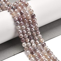 Electroplated Natural Violet Strawberry Quartz Round Beads Strands&nbsp;G-L598-A06-02