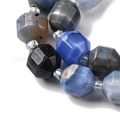 Natural Blue Agate Beads Strands&nbsp;G-P570-F01-01