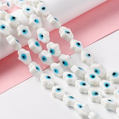 Handmade Evil Eye Lampwork Beads Strands&nbsp;LAMP-F024-02B