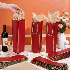 55Pcs Paper Wine Package Bags with Rope Handles&nbsp;CARB-UN0001-03B