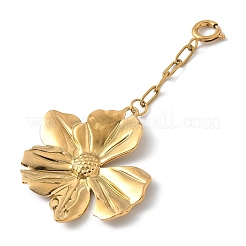 304 Stainless Steel Flower Pendant Decorations&nbsp;STAS-K308-07G