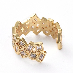 Adjustable Brass Cuff Finger Rings&nbsp;RJEW-G096-24G