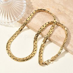 304 Stainless Steel Box Chain Necklaces & Bracelets Sets&nbsp;SJEW-D091-12G