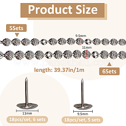 11 Sets 2 Styles Iron Decorative Nail Strips&nbsp;OCOR-FH0001-53