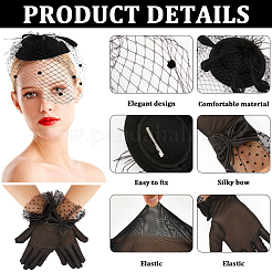 1 Pair Polyester Gauze Gloves&nbsp;AJEW-CY0001-35