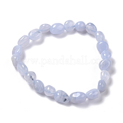 Natural Blue Lace Agate Beaded Stretch Bracelets&nbsp;BJEW-F414-02B-12