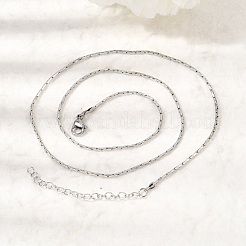 1.3MM 304 Stainless Steel Boston Link Chains Necklaces for Women Men&nbsp;NJEW-Z115-12P-02