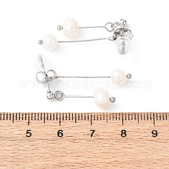 304 Stainless Steel Round Tassel Stud Earrings&nbsp;EJEW-K268-89P