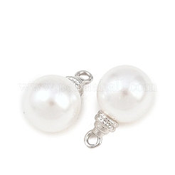 Brass with ABS Plastic Imitation Pearl Pendants&nbsp;KK-Z151-13P