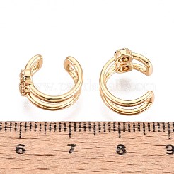 Brass Micro Pave Clear Cubic Zirconia Cuff Earrings&nbsp;EJEW-T047-64G