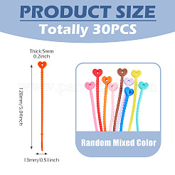 30Pcs Heart Shaped Silicone Cable Zip Ties&nbsp;AJEW-TADJ0001-11