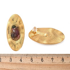 Oval Stainless Steel Stud Earrings&nbsp;EJEW-D303-01G-02