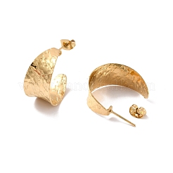 Ion Plating(IP) 304 Stainless Steel Chunky C-shape Stud Earrings&nbsp;EJEW-P198-08G